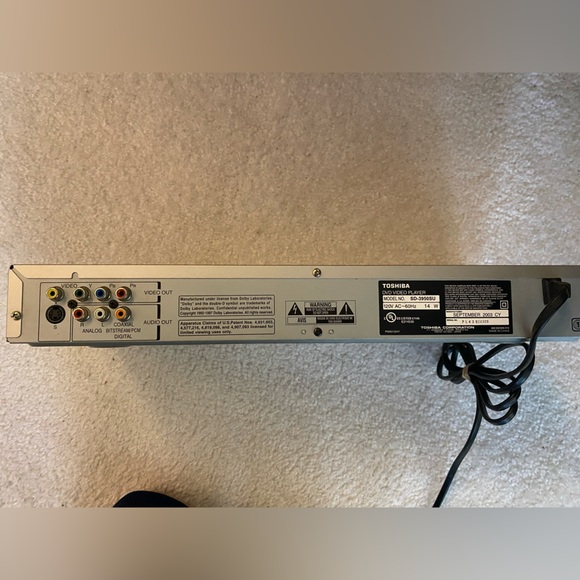 Toshiba DVD player SD-3950 Tested - Picture 5 of 5